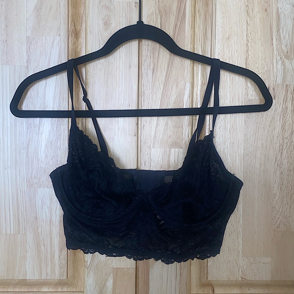 Black lace corset top